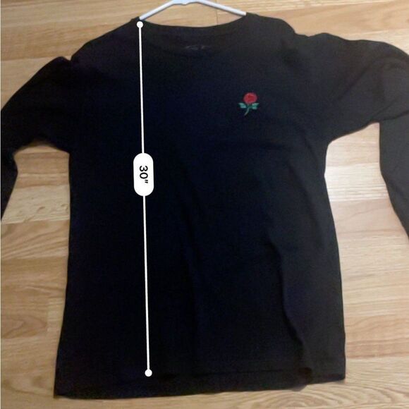 Eighty Eight Long Sleeve shirt printed rose size medium lack unisex m trendy - Picture 8 of 11